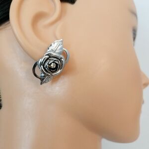 Vintage Silver and Rhinestone Earrings